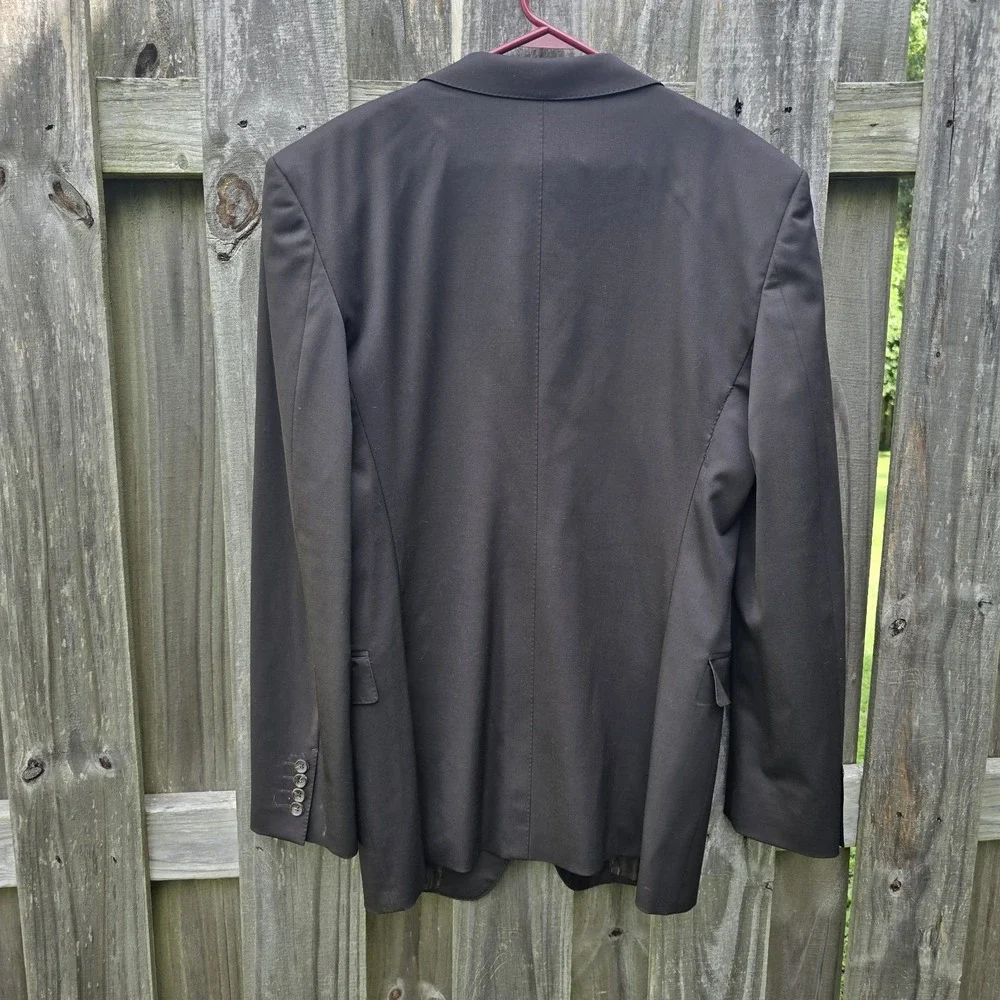 Authentic Gucci Black Wool Blend Two Button Blazer Sport Coat 54L 44L